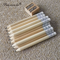 Crayons ronds miniatures en bois personnalisés avec logo, crayons de golf de 4 pouces, mini-crayons demi-taille avec gomme