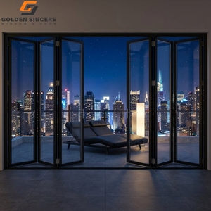 Système de porte accordéon en aluminium GS avec verre pour espaces intérieurs de villas - Product Image 6