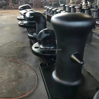 Bolardo de amarre marino duradero y resistente a la intemperie, pintado con epoxi, tipo cuerno, accesorios para muelle con capacidad de 10T-150T, herrajes de SUS316L, fluorescente