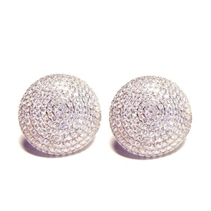 Prix d'usine Chine Micro pavé Or blanc massif 18 carats Diamant 100% naturel Boucles d'oreilles créoles vintage Cadeau de fête Mariage - Product Image 1