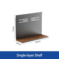 Étagère murale UNIHOPPER pour économiser de l'espace dans la cuisine, 1 niveau avec 4 crochets pour petites cuisines