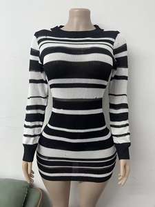 Nuovo abito maglione lavorato <span class=keywords><strong>a</strong></span> <span class=keywords><strong>maglia</strong></span> Casual aderente <span class=keywords><strong>a</strong></span> maniche lunghe con stampa elasticizzata autunnale - Product Image 2