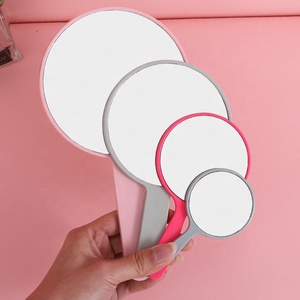 Wholesale Private Handheld Label LOGO Plastic Portable Handheld Round Makeup <b>Mirror</b> With Handle - Product Image 4