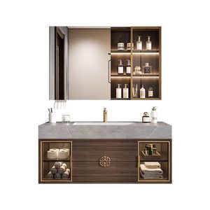 Combinazione Mobile <span class=keywords><strong>da</strong></span> Bagno Moderno Minimalista con <span class=keywords><strong>Lavabo</strong></span> Integrato in Ceramica Set per Lavarsi il Viso <span class=keywords><strong>Lavabo</strong></span> di Lusso - Product Image 5