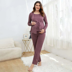 Ensemble de Pyjama d'allaitement pour <span class=keywords><strong>femme</strong></span> <span class=keywords><strong>enceinte</strong></span>, <span class=keywords><strong>pantalon</strong></span> à taille réglable - Product Image 4