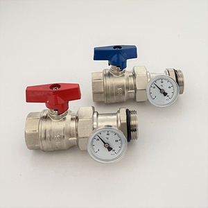 Vanne à bille pour collecteur <span class=keywords><strong>de</strong></span> chauffage au <span class=keywords><strong>sol</strong></span> avec <span class=keywords><strong>thermomètre</strong></span>, 1 paire - Product Image 1