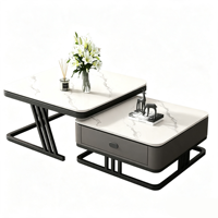 Ensemble de tables basses gigognes de luxe italien, plateau en pierre mate, tables basses carrées combinées pour salon et usage domestique