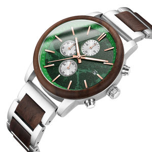 Simplicity Creative Marble Stone Dial Waterproof Fashion Dress Metal Wood orologio da polso cronografo <span class=keywords><strong>orologi</strong></span> da lavoro per uomo - Product Image 6