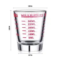 BCnmviku Measuring Cup Shot Glass 4 Ounce/120ML Liquid Heavy High Espresso  Glass Cup Black Line