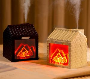 Charcoal House Air Mist Humidifier Stove Design 200ml Small Home Night Light Huiles Diffuseur - Product Image 2