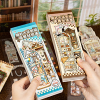 Livre d'autocollants PET Mr. Paper Pixel Art Miniature Scene, autocollants 3D Diorama pour journalisation, scrapbooking et artisanat de marque-pages DIY