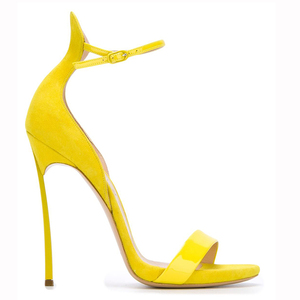 Estate nuovo design sexy <span class=keywords><strong>giallo</strong></span> cinturino <span class=keywords><strong>con</strong></span> fibbia alla caviglia 12cm tacchi alti open toe sandali da donna <span class=keywords><strong>scarpe</strong></span> - Product Image 5