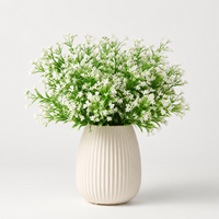 Buisson artificiel de 28 cm avec fleurs blanches pour la décoration de la maison, des mariages et des fêtes