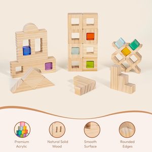 36 шт., набор деревянных строительных блоков - Product Image 3