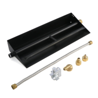 Kit de brûleur de cheminée au gaz professionnel de type H avec plaque noire, ensemble d'installation complet pour les cheminées intérieures et extérieures