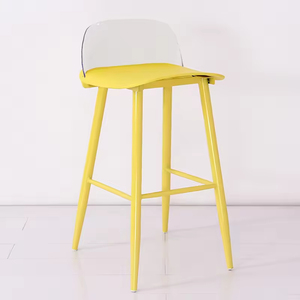 Silla Transparente de PC, Taburete Alto Elegante y Único para Exteriores, Patas de Metal con Acabado de Madera para Uso en Bar en Casa o Bar de Playa - Product Image 5