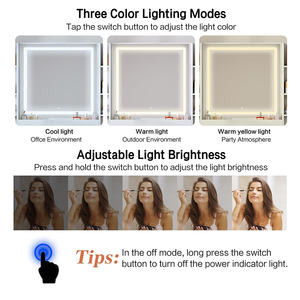 Coiffeuse de 57,5 pouces de haut <span class=keywords><strong>avec</strong></span> grand miroir et lumières intégrées, 9 tiroirs, <span class=keywords><strong>bureau</strong></span> de toilette en bois pour la chambre à coucher, meubles de maison - Product Image 4