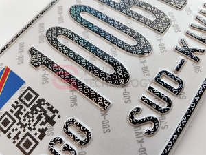 Plaque d'immatriculation personnalisée anti-contrefaçon RDC Sud-Kivu, échantillon gratuit, faible MOQ pour plaque d'immatriculation de véhicule sur mesure - Product Image 3