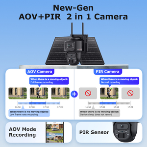 Kamera <span class=keywords><strong>CCTV</strong></span> Tersembunyi Bertenaga Surya Smart AI Mini Ubox 6MP Dua Lensa Dua Layar Video Selalu Aktif dan Rekam Wifi 4G Baterai Surya - Product Image 2