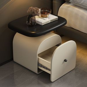 Mesita de Noche Suspendida de Madera Maciza de Diseño con Almacenamiento para Dormitorio, Estilo Moderno Minimalista - Product Image 4