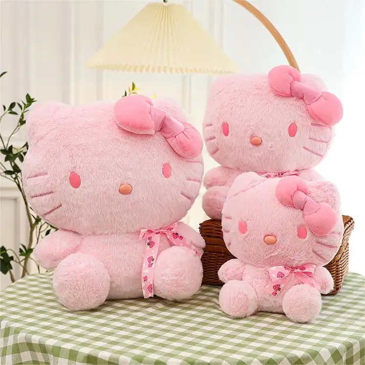 Cherry Pink Kt Cat Stuffed & Plush Toy Animal Kitty Dolls Cute Kitty Stuffed Toys Children And Girls Cat Throw Pillows Gift