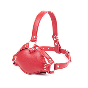 Kırmızı ağızlı koşum ağızlı flail flört büyük ağızlı deri ağızlı top kadın gags için ayarlanabilir kısıtlama ile - Product Image 5
