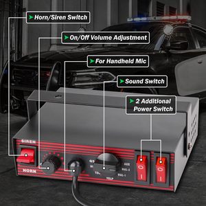 12V 130Db 100W moto voiture <span class=keywords><strong>Auto</strong></span> véhicule camion 8 tonalité sonore klaxon sirène pompiers Ambulance avertissement alarme haut-parleur - Product Image 5