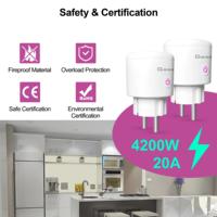 Enchufe Inteligente GIRIER 20A Tuya Wifi EU con Función de Monitoreo de Energía, Control Remoto por Aplicación Smart Life