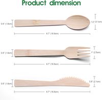 Ensemble de couverts en bambou pré-roulé 50 paquets fourchettes compostables emballées individuellement couteaux serviettes camping mariages-6.7 "jetable