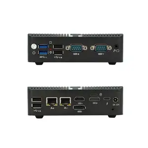 12th Gen N100 Mini Desktop Computer Dual LAN Dual RS232 Dual HD-MI DP Type-C WiFi 4K Industrial Fanless Mini PC