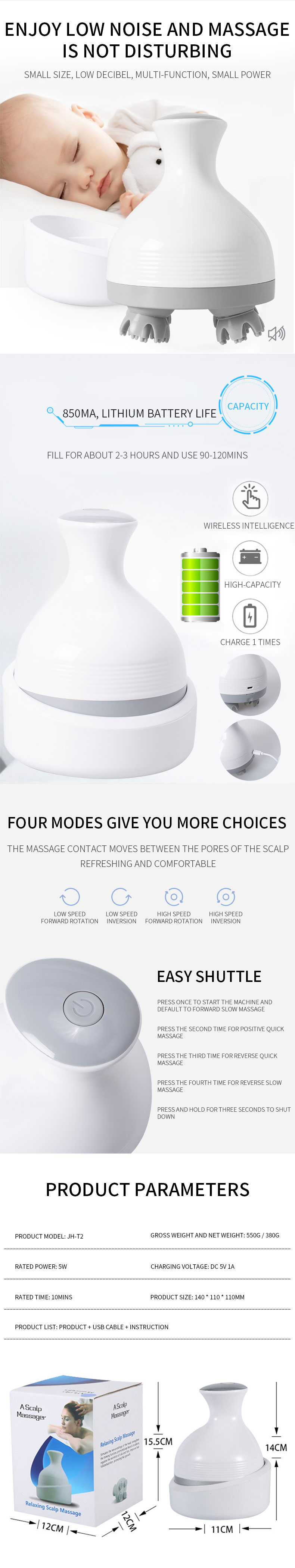 Electric Handheld Blood Circulation Mini Legs Vibrator Body Kneading Relaxation Deep Tissue Massage Machine Scalp head Massager