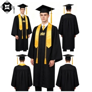 Ensemble de tenue de remise de diplôme d'usine avec toque, étole, cordon d'honneur et breloque d'année, pour étudiants universitaires, vente en gros - Product Image 1
