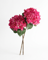 Bunga Hydrangea Buatan Tangan Eropa Sentuhan Asli Tepi Melengkung untuk Dekorasi Pernikahan, Rumah, Kantor, Rangkaian Bunga