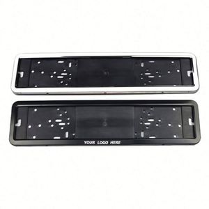 Cadre de plaque d'immatriculation standard européen - Support de plaque en métal noir pulvérisé sur mesure pour voitures russes et ukrainiennes - Product Image 1