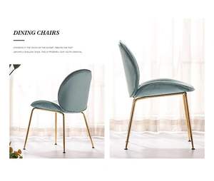 Campione libero intera vendita moderno ristorante sedia in velluto nordico <span class=keywords><strong>poltrona</strong></span> da pranzo in tessuto tessuto sedia da pranzo con gamba d'<span class=keywords><strong>oro</strong></span> - Product Image 3