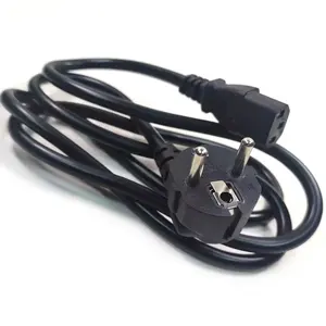 Kabel Daya VDE cee7/7 euro 1.5mm dengan kabel daya c13 cocok untuk penggunaan komputer kabel daya ac