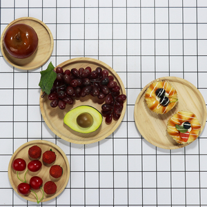 BSCI FACTORY Bowls Set Serving Rubber <strong>Wood</strong> Cherry Material Dinner Fruit Tray Dinner Wooden <strong>Plate</strong> for Food - Product Image 6