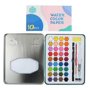 Ensemble de peinture à l'<span class=keywords><strong>aquarelle</strong></span> professionnelle, peinture à l'<span class=keywords><strong>aquarelle</strong></span> semi-permanente, adaptée au papier, à la toile, au verre, livrée avec un pinceau - Product Image 5