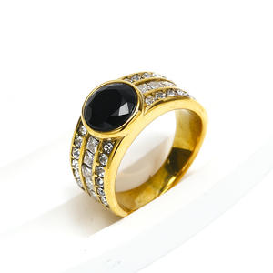 Ventes transfrontalières en Europe et aux États-Unis ins style rétro mode lumière luxe zircon titane anneau en acier pour les femmes sen - Product Image 1