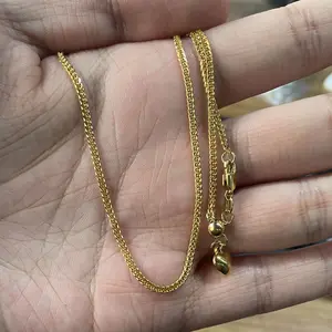 20 Inch Chains Có Thể Điều Chỉnh 18K Rắn Dây Chuyền Vàng Vòng Cổ 5.2G Au750 Vàng Vàng Dây Chuyền Dubai Đồ Trang Sức