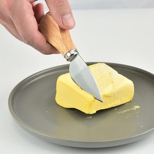 Juego de cuchillos para queso de acero inoxidable, 4 piezas con mango de madera, espátula duradera para cortar queso, herramientas para hornear para uso en la cocina - Product Image 5