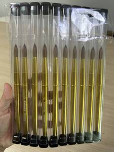 Fournisseur en gros 100% Kolinsky brosse à ongles meilleure qualité acrylique brosses à ongles pur Kolinsky cheveux or métal ongles brosses acryliques - Product Image 6