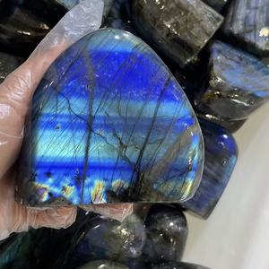 도매 천연 연마 블루 플래시 래브라도라이트 프리폼 풍수 크리스탈 공예품 홈 데코 - Product Image 6