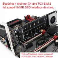 Adaptador NVMe PCIe RAID Tarjeta de expansión NVMe SSD de 4 puertos a PCI-E 4,0 X16 en stock