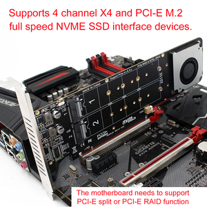 بطاقة توسيع NVMe PCIe محول غارة 4 منافذ NVMe SSD إلى PCI-E X16 في المخزن - Product Image 4
