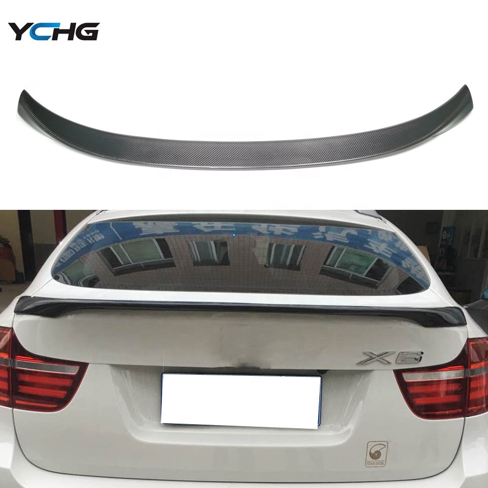 Стильный спойлер E71 P для заднего багажника из углеродного волокна для BMW X6 серии E71 E72 X6M SUV 2008-2014