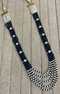 Nouveau style 2026 Collier de perles bicolore pour femme en alliage or et argent, bijoux de fête superposés, plaqué argent tibétain - Product Image 1