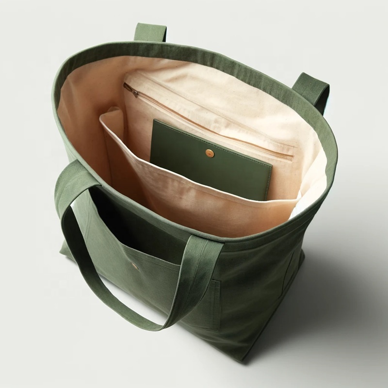 tote bags 9 by 12 inch green custom