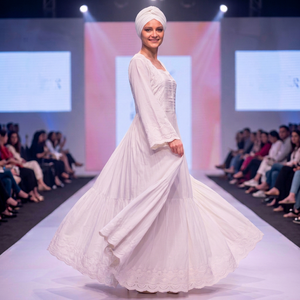 Elegante Vestido Maxi de Verano de Algodón Blanco de Lujo, Floral, Ecológico, Transpirable, de Manga Larga, Cuello Cuadrado, Cuerpo Fruncido, Encaje Africano - Product Image 5