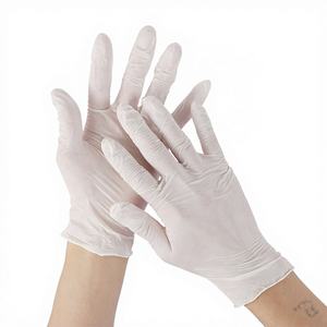 Guantes de Examen Desechables de Látex Medianos M5.0g, 100 Unidades/Caja, Impermeables, Grado Alimenticio, con Polvo, Seguros para Uso Médico - Product Image 1